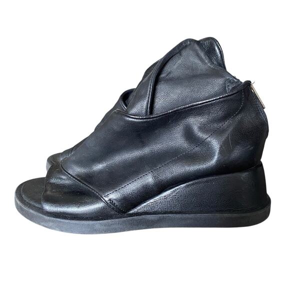 A.S.98 Black Leather Zipper Back Sandals size 39 Fits US 8.5-9 - Picture 3 of 9